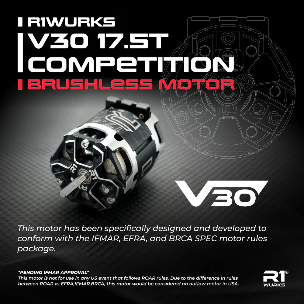 Team EAM Tuned R1WURKS V30 17.5T Competition Brushless Motor