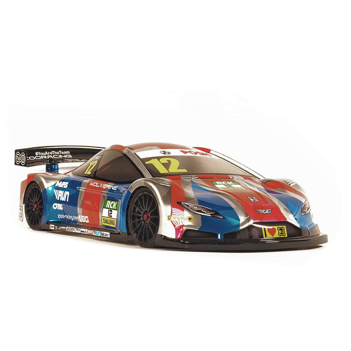 ZooRacing Wolverine MAX TC Body (Out of large window mask and Decal sheets-Only comes with small Mask)